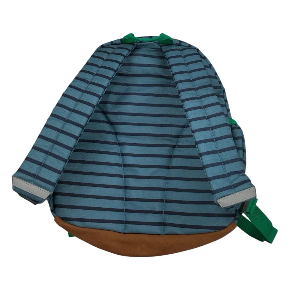 Hanna Andersson Blue Striped Backpack with Fun Patches